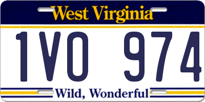 WV license plate 1VO974