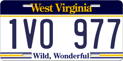 WV license plate 1VO977