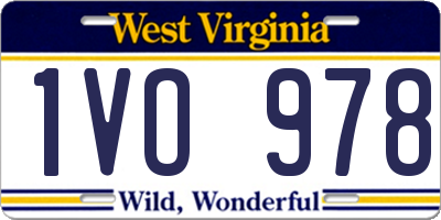 WV license plate 1VO978