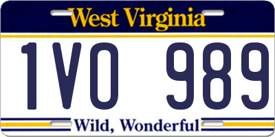 WV license plate 1VO989