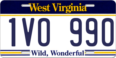 WV license plate 1VO990