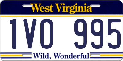 WV license plate 1VO995
