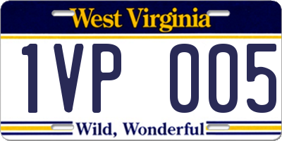 WV license plate 1VP005