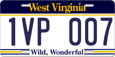 WV license plate 1VP007