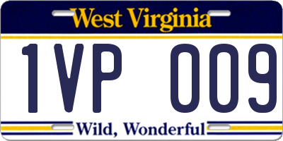 WV license plate 1VP009