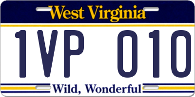 WV license plate 1VP010