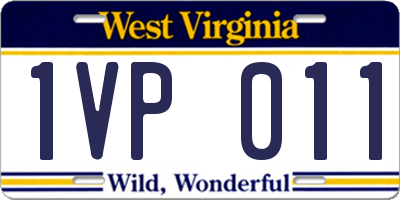 WV license plate 1VP011