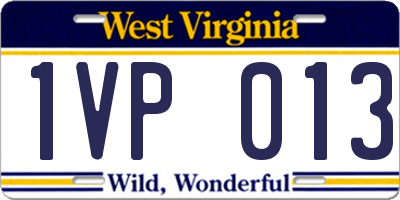 WV license plate 1VP013