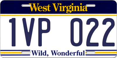 WV license plate 1VP022