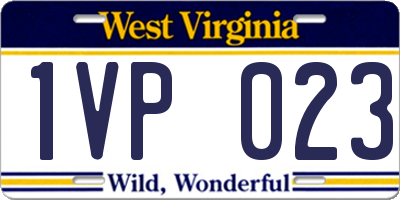 WV license plate 1VP023