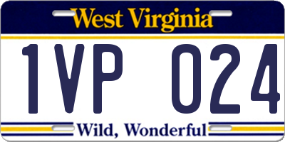 WV license plate 1VP024