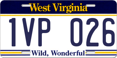 WV license plate 1VP026