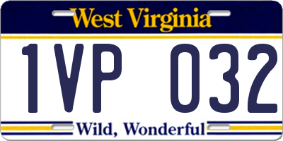 WV license plate 1VP032