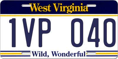 WV license plate 1VP040