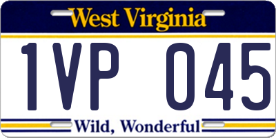 WV license plate 1VP045