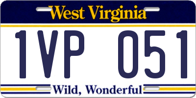 WV license plate 1VP051