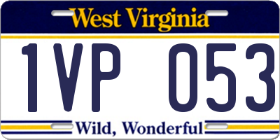 WV license plate 1VP053