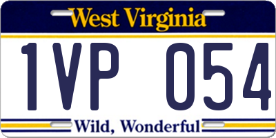 WV license plate 1VP054