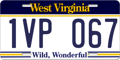WV license plate 1VP067