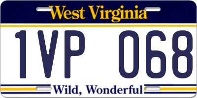 WV license plate 1VP068