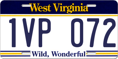 WV license plate 1VP072