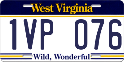 WV license plate 1VP076