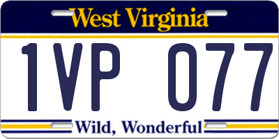 WV license plate 1VP077