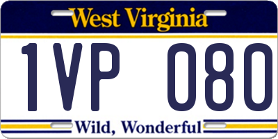 WV license plate 1VP080