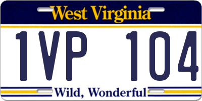 WV license plate 1VP104