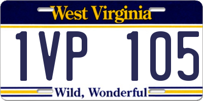 WV license plate 1VP105
