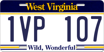 WV license plate 1VP107