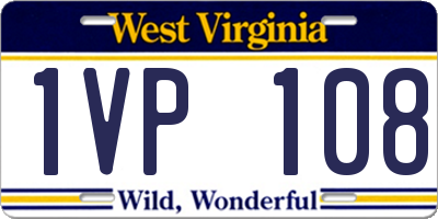 WV license plate 1VP108