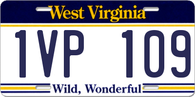 WV license plate 1VP109