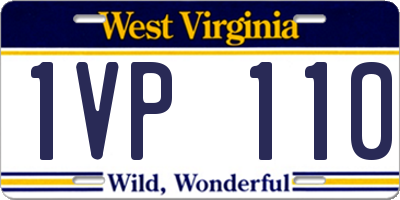 WV license plate 1VP110