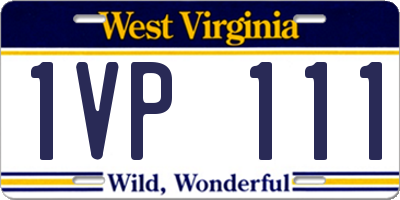 WV license plate 1VP111