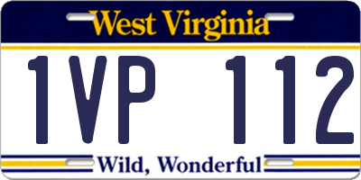 WV license plate 1VP112