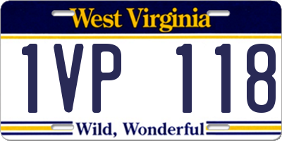 WV license plate 1VP118