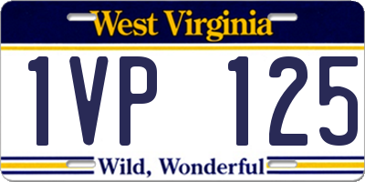 WV license plate 1VP125