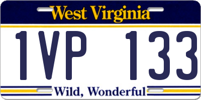 WV license plate 1VP133