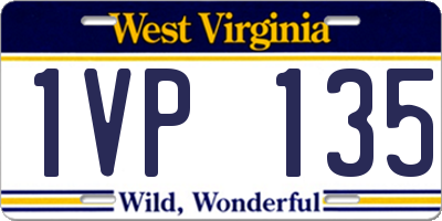 WV license plate 1VP135
