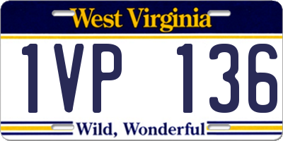 WV license plate 1VP136