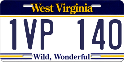WV license plate 1VP140