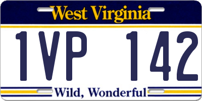 WV license plate 1VP142