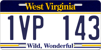 WV license plate 1VP143