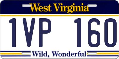 WV license plate 1VP160