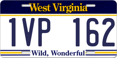 WV license plate 1VP162