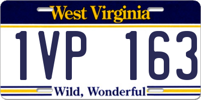 WV license plate 1VP163