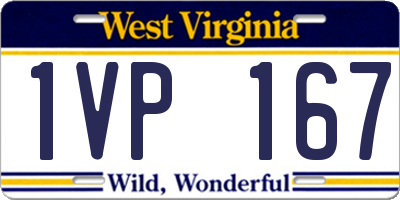 WV license plate 1VP167