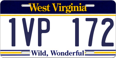WV license plate 1VP172