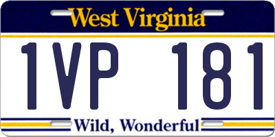 WV license plate 1VP181